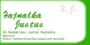 hajnalka justus business card